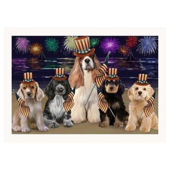 Cocker Spaniel Dog 4th of July Canvas Wall Art Independence Day Patriotic Decor