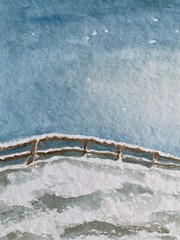 Unknown Naturalist Winter Landscape Sweden Scandinavia Watercolor 22.5×17.5