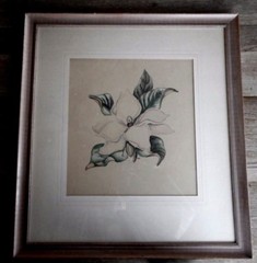 Mid Century Modern Vintage Flower Original Art Artist Farmhouse Decor Picture