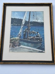 MAURICE SILBER PAINTING AMERICAN REGIONALISM BLACK AMERICANA FISHERMAN LISTED
