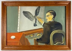 René Magritte (Handmade) Oil On Canvas Painting signed and stamped