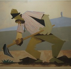 Eduardo Millares Sall „Cho-Juaa“ Rare Tempera Ptg Famous Canary Islands Artist