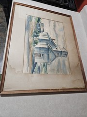 Original Watercolor KISHNER from Wisconsin 1939 Signed (Water Damage)