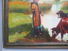Pastoral Landscape Farmhouse Country Living Original Painting on Canvas Signed