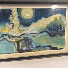 Vtg Jean Ove Seattle Artist Original Monoprint Painting Signed Arles Memory