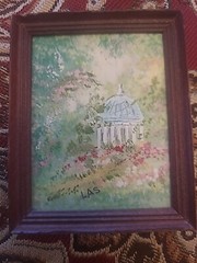 Vtg The Greenbrier Resort Hotel WV Springhouse Miniature Painting Signed