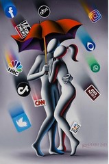 Mark Kostabi „Media Shower“ (2021) Limited Edition Giclee