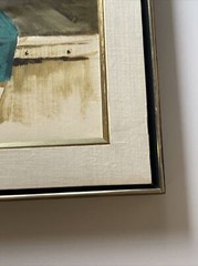 Mid Century Modern Painting Portrait Girl Asian Chinese Or Vietnamese Artist