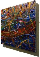 ORIGINAL OIL█PAINTING VINTAGE ART█SIGNED IMPRESSIONIST POP█ABSTRACT MODERN DECO