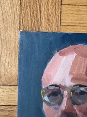 Vintage Portrait Acrylic Board Portrait Man Glasses 9 x 12 Peter Feldman