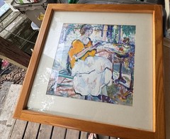 original oil painting signed framed flowers Post Impression