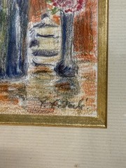 François Federle Original Painting “Les Coquelicots” Framed With Certification