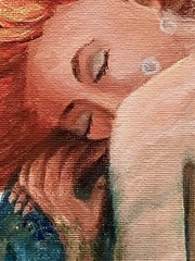 MERMAID ACRYLIC PAINTING/ Red-Headed WATER NYMPH / August 2018 / SIGNED B. Mannt