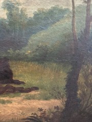 Desportes Oudry Old Oil on Canvas Dead Game Nature in Landscape 60×73
