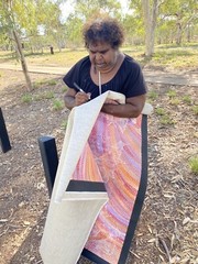 Jedda Purvis Kngwarreye. Authentic Aboriginal Art. Size 150cm x 100cm,Pencil Yam