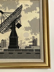 ANTIQUE VINTAGE INDUSTRIAL WPA PAINTING OLD TECHNOLOGY FACTORY MYSTERY ARTIST