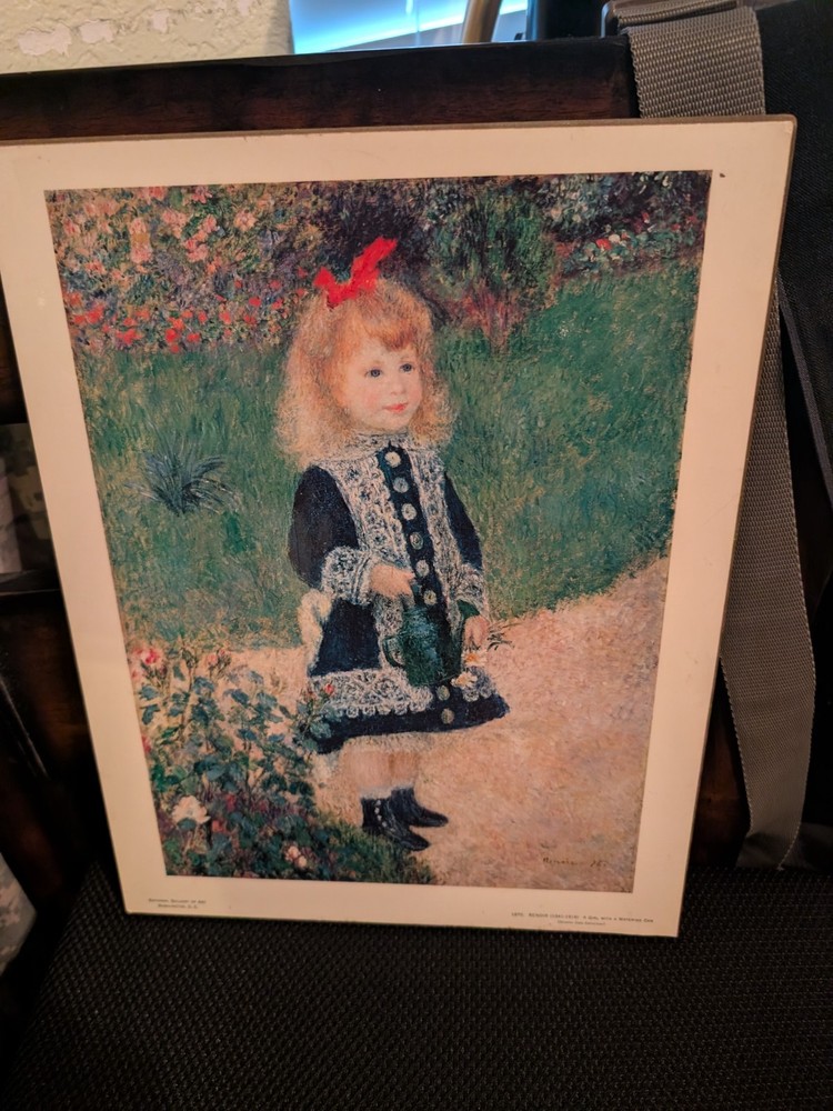 Framed Print Signed „A Girl With A Watering Can“ RENOIR Chester dale collection