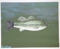 Largemouth Bass in the Myatt Creek of Arkansas 8×10″ Painting By Leland Butler
