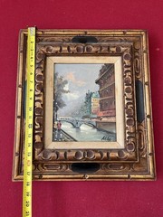 Vintage Italy Mid 20th Century Oil Painting By Antonio DeVity 18×16” Artwork