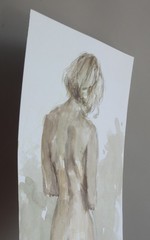 GERRY MILLER. Watercolour „Nude“. No frame. 16x24cm.