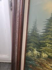 Vintage Signed Original Oil Canvas Painting Pastoral Framed PC Tomtow 24×36″