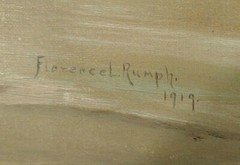 Oil/Board Fishing Village Shore Seascape Boats By Florence L Rumph 1919 u-15I