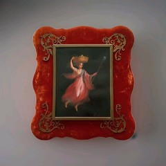 Pair 2 19th C Oil Painting Maiden Allegorical Angel Italian J Ambrosini KPM era