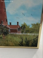 Ponce Inlet Florida Lighthouse Maritime Watercolors Framed Painting By R. Browne