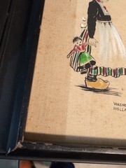 Vintage Volendam Holland Boy Girl Art Paintings Framed Wall Decor
