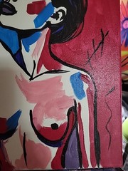 Expressionism NUDE FINE ART COLLECTIBLE WOMAN PORTRAIT Canvas 12×16