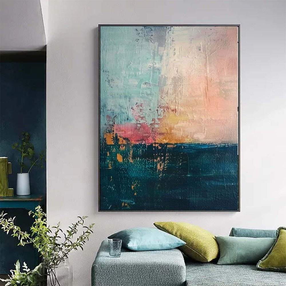 PinkHand painted Oil Painting Canvas Wall Art Modern Abstract Landscape Picture