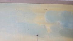 Vintage Van Vooren Oil Painting Sailboat Seascape 27″ Cape Cod Art Nautical