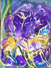 PURPLE IRIS 3.Original Watercolor Painting