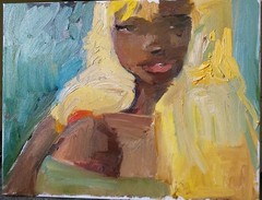 18”x14″ Fashion Cubism Portrait Woman Oil Painting on Canvas Original Signed