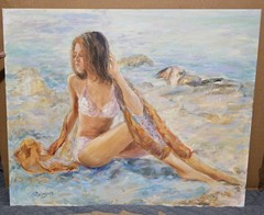 Original Oil Painting „timed out“ by Master Artist Oksana Grineva