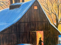12 x 12 Acrylic Painting on Canvas Board…..“Bright Winter Morning“