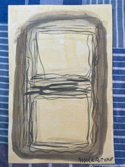 MARK ROTHKO drawing and painting on old paper signed stamped vintage