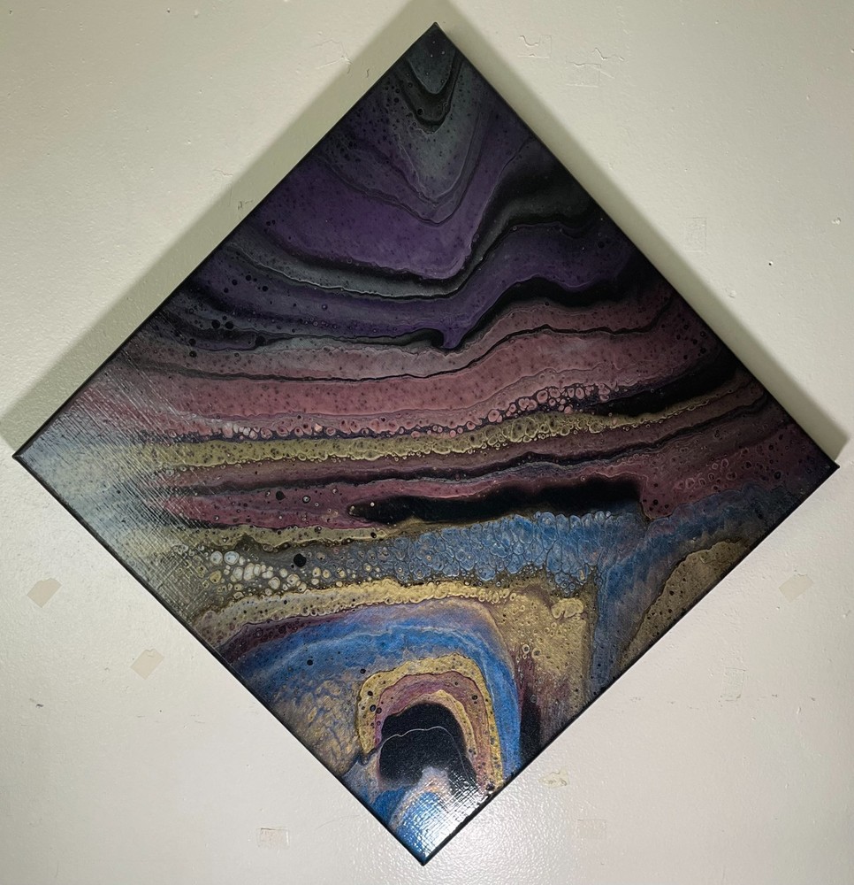 „Pearl Clutch“ 14 x 14 Pearl Acrylics Painting by Love Pours by Drea