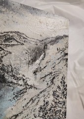 6 inch x 4 inch – Mountain Scene – Mixed Media Mini Painting by A. Avila
