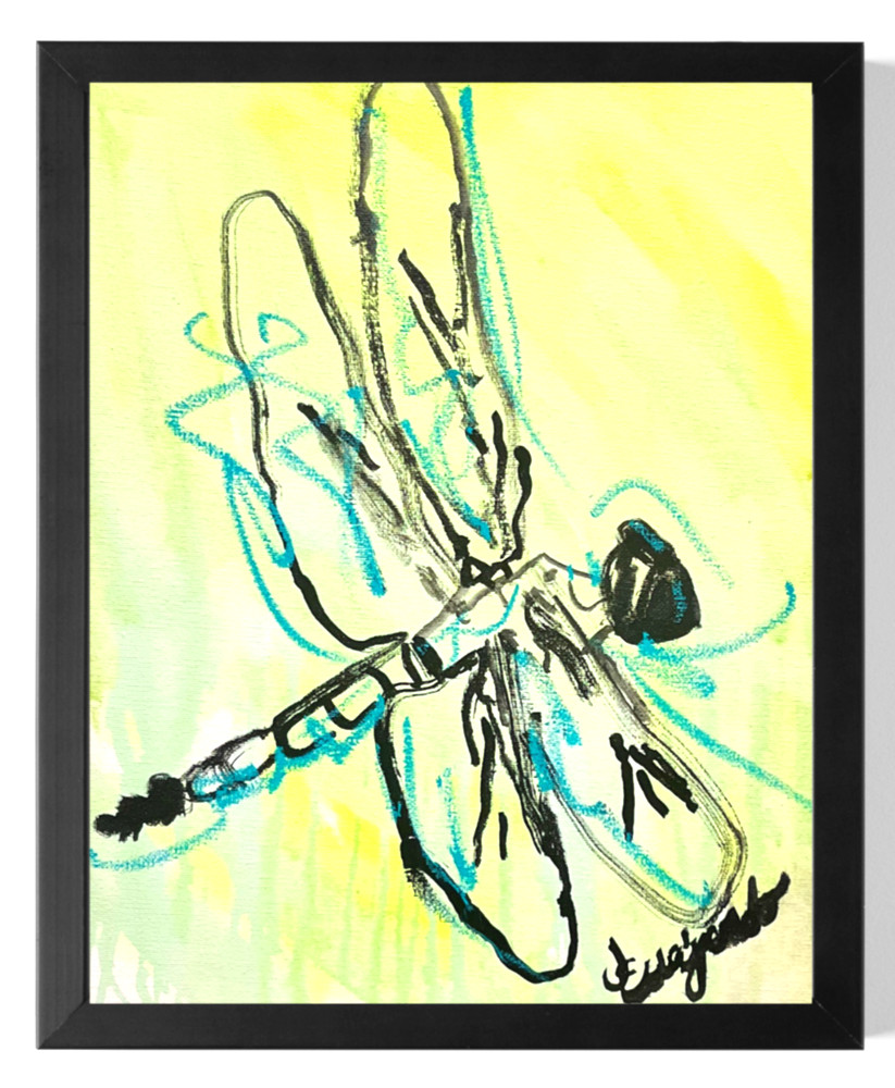 Guajardo Art: Dragonfly Spirit 14X11 Original Canvas Signed Whimsical Wall Art
