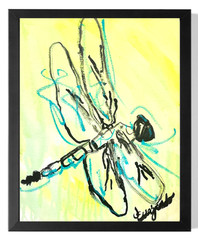 Guajardo Art: Dragonfly Spirit 14X11 Original Canvas Signed Whimsical Wall Art