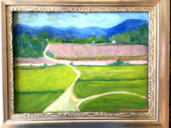 Original Oil Painting „Provence“ by D. Ciobanu Framed 25”x20”Romantic Landscape