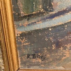 Large rare painting of PRAGUE Praha by Karel Hynek Tršický CZECH Czechoslovakia