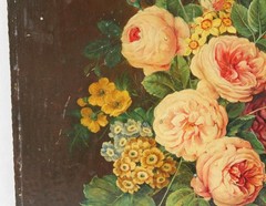 Ludwig Deffner 15×19 Antique Oil Painting Detailed Still Life Flowers in Vase