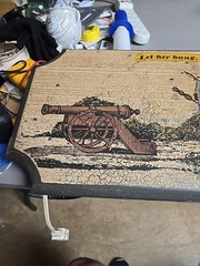 Vtg George Nathan Colonial Scene Soldiers P90 Silkscreening Painting