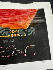 Cross Bronx Expressway Linocut & Monoprint Art Painting Ellen Salov New York