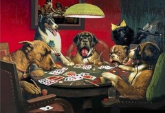 Dogs playing poker game Oil painting Wall art Giclee Printed on Canvas P2282