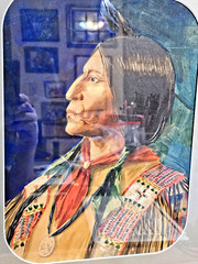 RARE 1881 WATERCOLOR PAINTING SOUTHERN CHEYENNE INDIAN CHIEF WOLF ROBE by C.W.R.