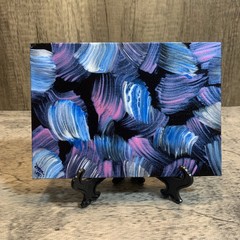 Original 5″ X 7″ Abstract Acrylic Painting On Canvas Panel With Easel