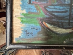 Gazebia Sirry , Egyptian 1925 -2021 Authentic Original Painting On Paper Signed